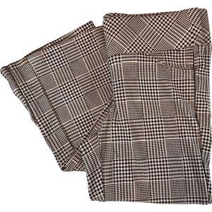 Ladies Black/White Houndstooth Plaid High Waist Pant